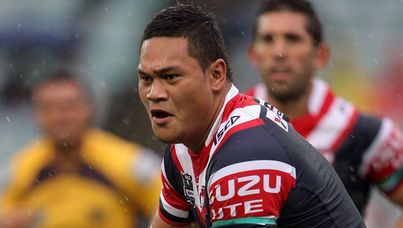 BJ Leilua in action for the Sydney Roosters. (AAP)
