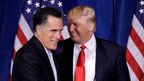 Donald Trump (right) with Mitt Romney earlier this year.