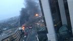 Twitter user Victor Jimenez's photo of smokes and flames coming from the site of the incident.