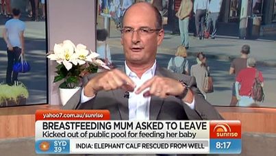 TV host David Koch during the controversial breastfeeding segment.