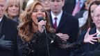 Beyonce sings the US national anthem at President Barack Obama's second inauguration in Washington D.C.