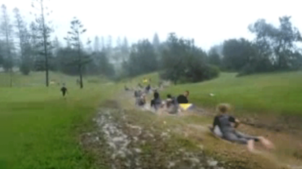 Mud sliding is just one way to take advantage of extreme weather conditions. 