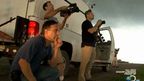 Tim Samaras (kneeling) with his son Paul (centre) and partner Carl Young (right).