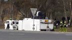 Emergency crews work to save the trapped men. (Nine News)