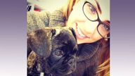 Jessica Carpinteri and her pet dog Poppie. 