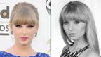 Pop star Taylor Swift and UK lookalike Xenna Kristian.