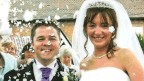 Katie Scarbrough, pictured with husband Stuart at their 2007 wedding. (Facebook)
