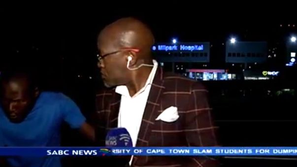 South African news presenter mugged during live cross