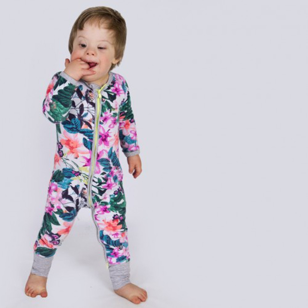 Toddler rocking floral onesie becomes new face of Bonds Baby Search