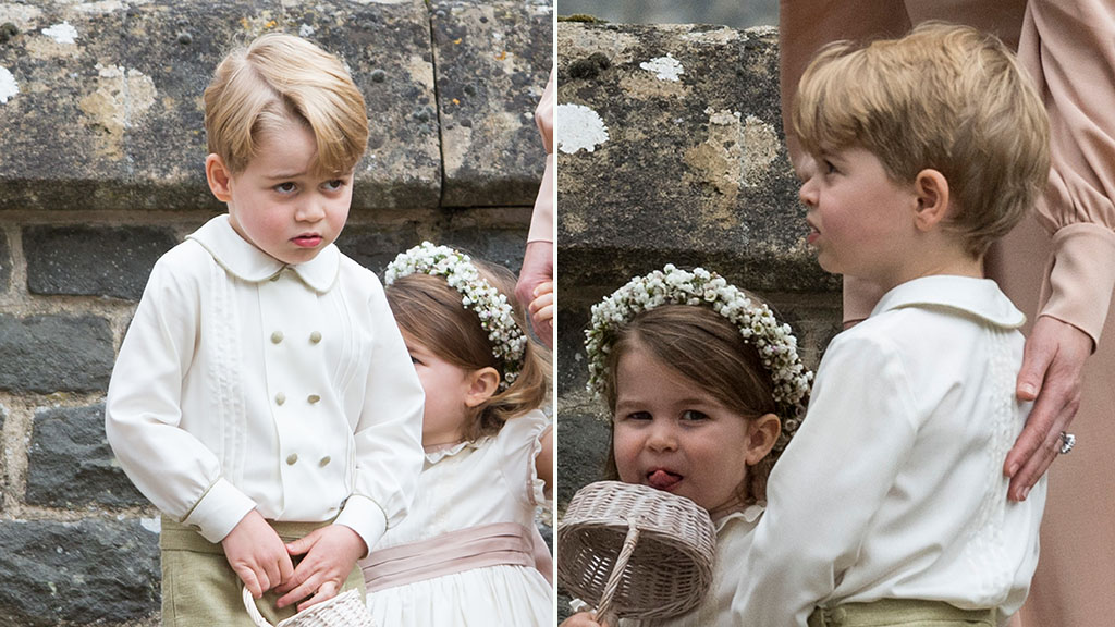 Prince George filmed stomping on Pippa Middleton's wedding dress