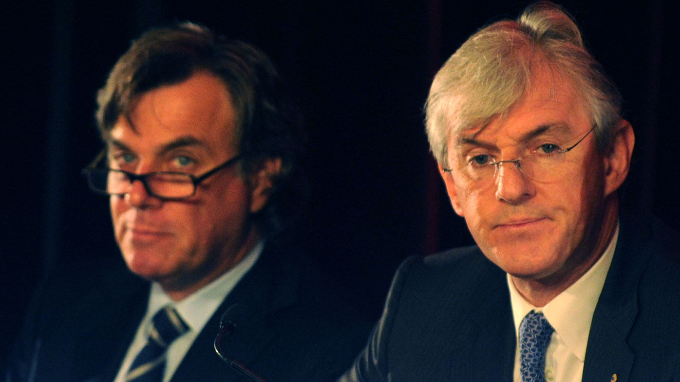Peter and Steven Lowy earnt a total of $26.3m in FY15 (AAP Image/Dean Lewins). 