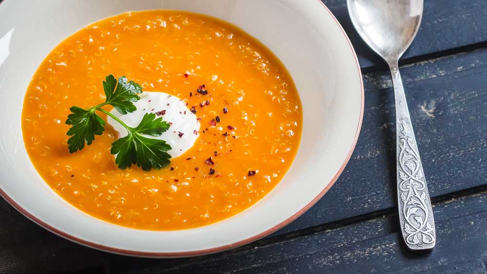 Susie Burrell's carrot and red lentil soup - 9Kitchen