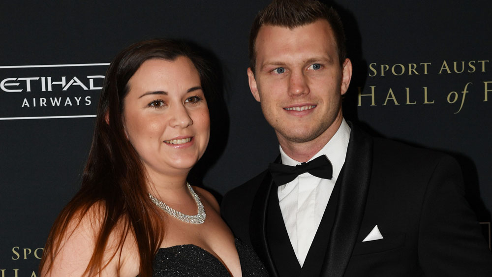 Boxer Jeff Horn is seen with his wife Joanna and child Isabelle during a  media opp at the Caxton Hotel in Brisbane, Wednesday, May 23, 2018. Jeff  Horn will face American Boxer