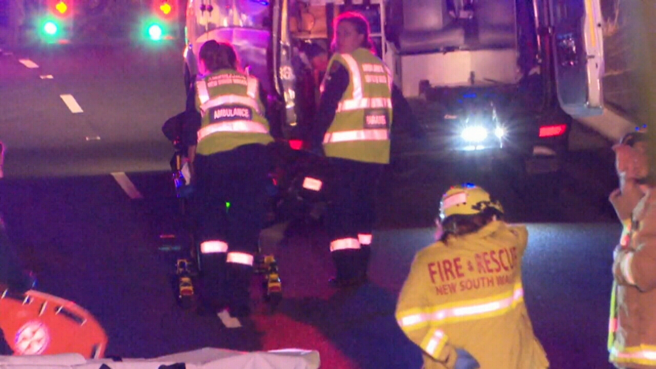 three injured car crash passengers