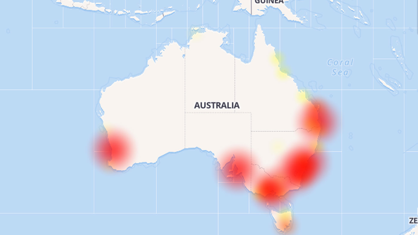 Telstra's mobile network is down again. Picture: Aussieoutages.com