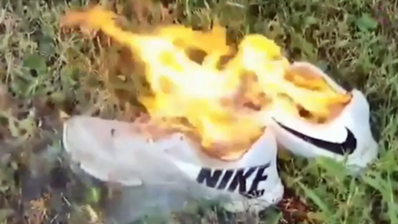Fans burn Nike�s in protest over NFL star Colin Kaepernick
