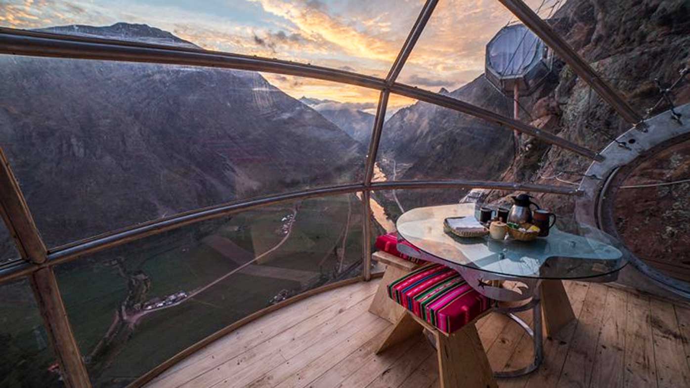 Transparent hotel suite on the side of cliff in Peru - 9Travel