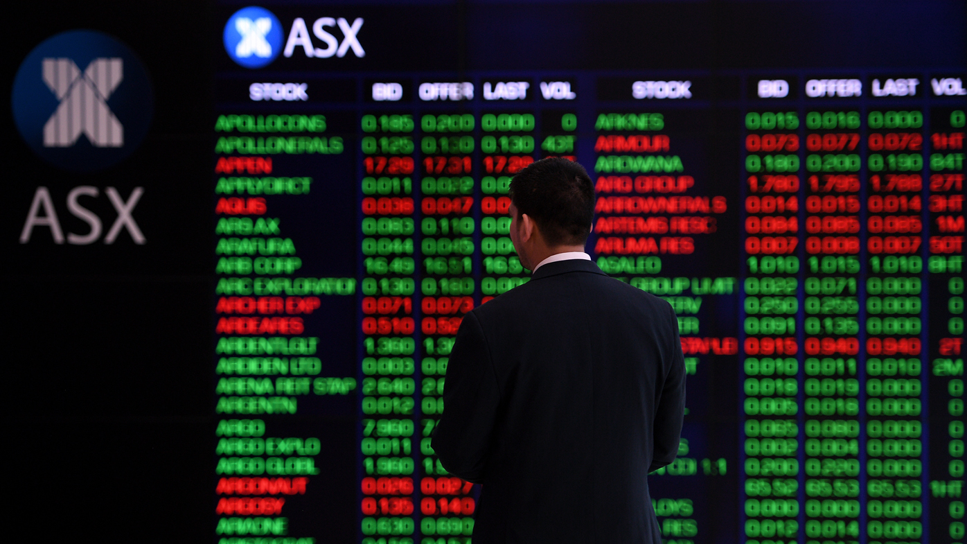 The indicator board at the Australian Securities Exchange (ASX) is seen in Sydney yesterday. 
