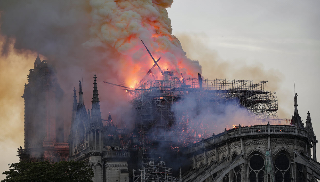 Notre Dame fire news paris