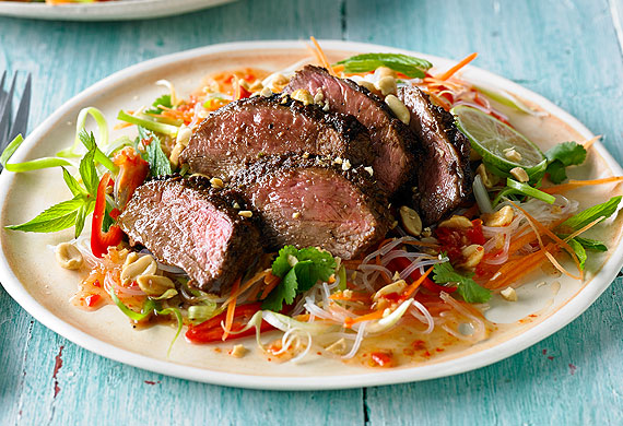 Malaysian-style lamb rump with noodle salad - 9Kitchen