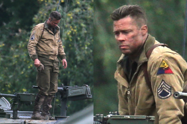 WWII acting gets real! Brad Pitt getting 'trench foot' after 15 hours a ...