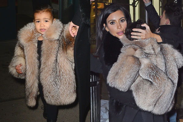 Kim Kardashian Wore a Gigantic Pink Faux Fur Coat While Playfully