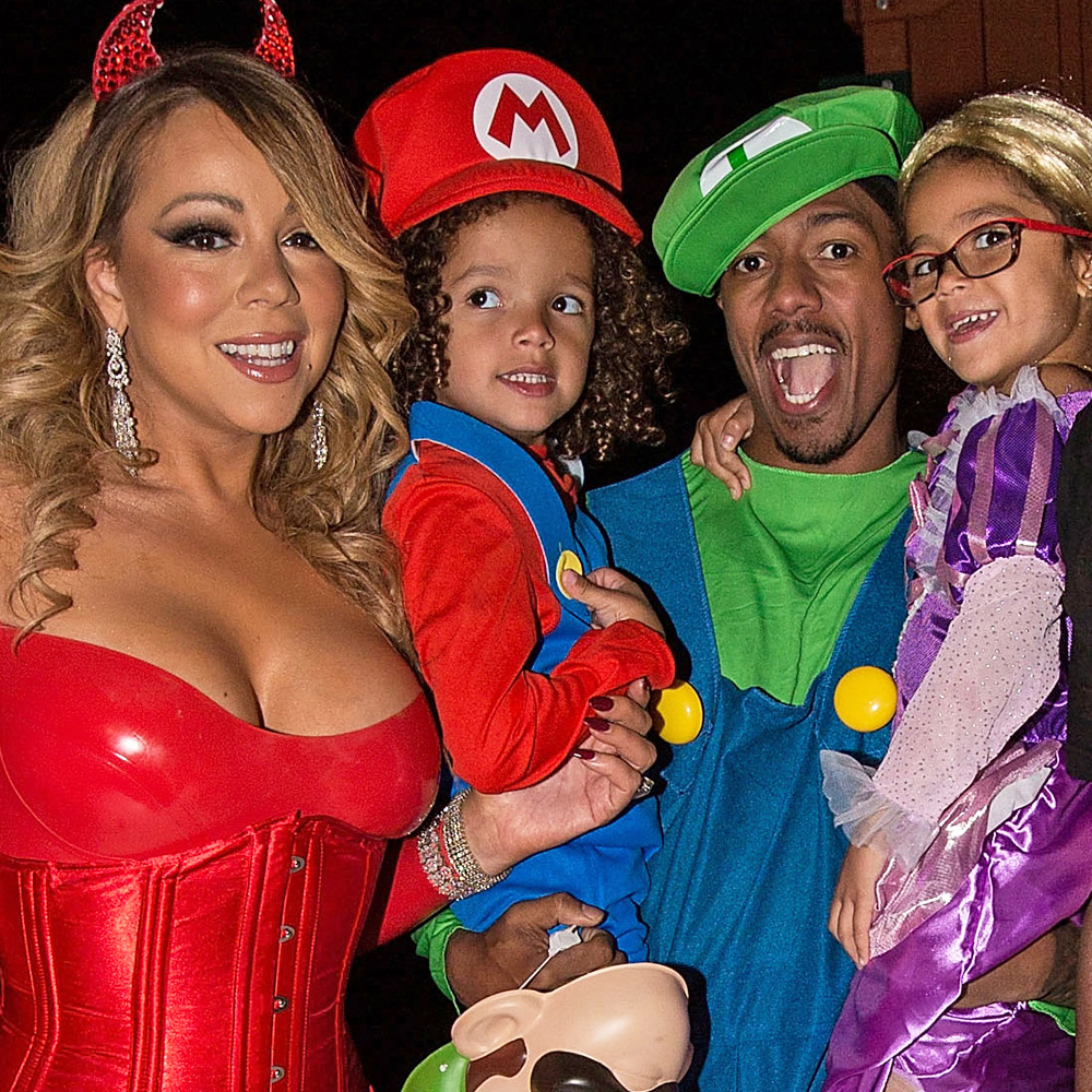 Mariah Carey dresses as a sexy devil for Halloween party with ex Nick ...