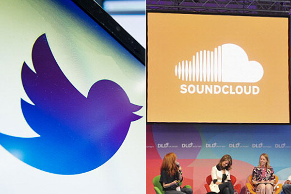 Soundcloud, Twitter logos