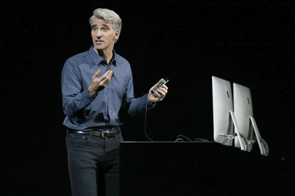 Apple vice president Craig Federighi at its annual developer conference (AAP)