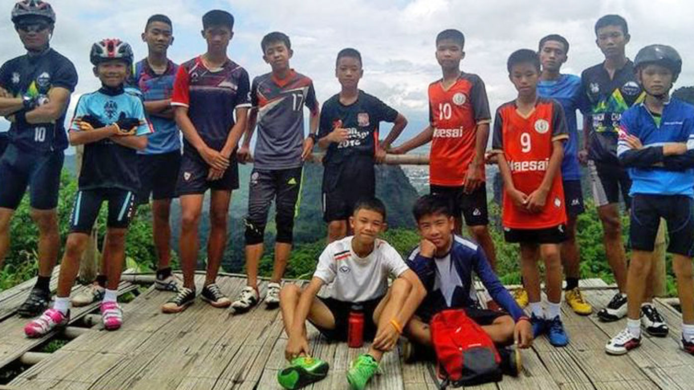 Photo of boys trapped in Thailand cave Tham Luang