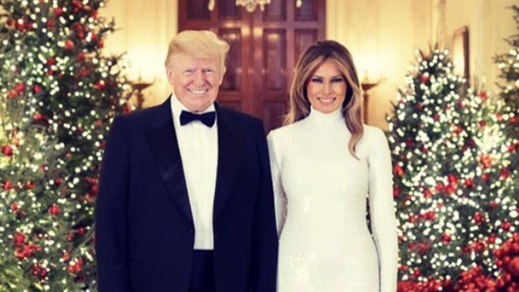 White House 2018 Christmas card featuring US president Donald Trump and ...