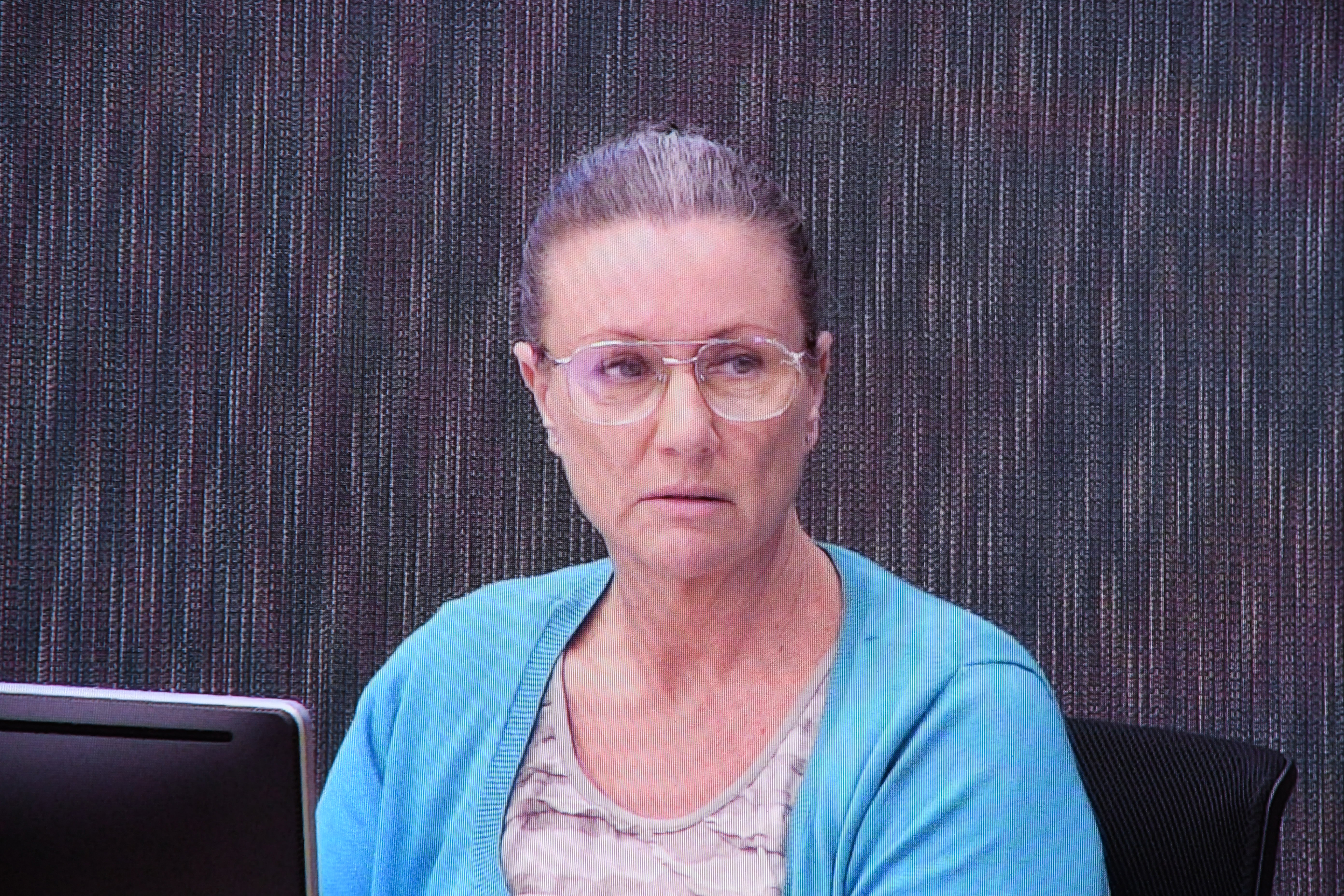 Kathleen Folbigg appears via video link during a convictions inquiry at the NSW Coroners Court.