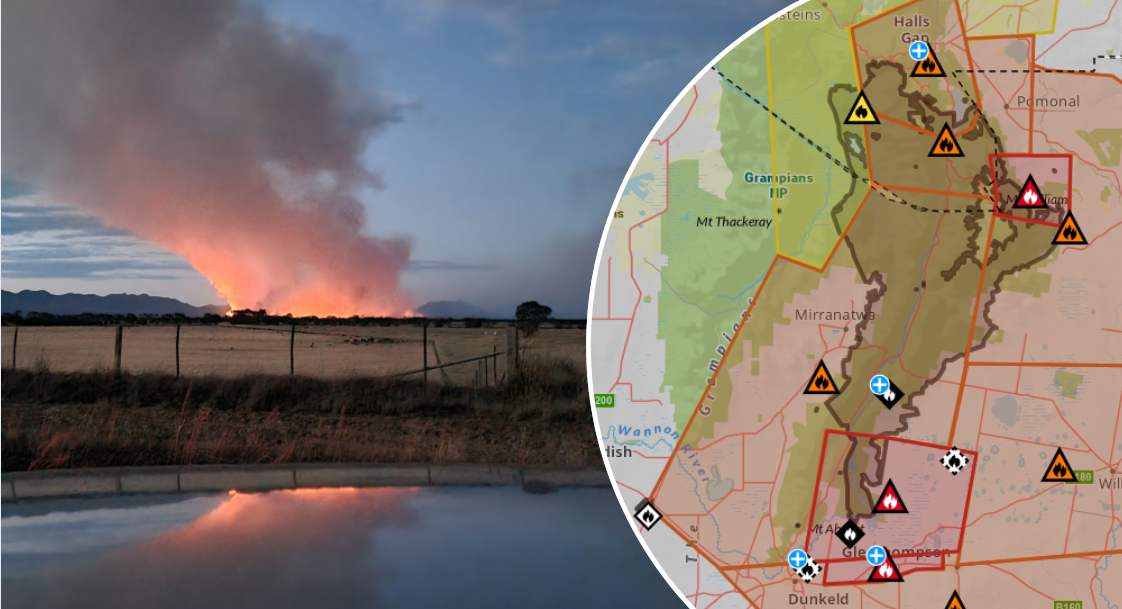 Major highway closed as bushfire reaches ’emergency level’ in Victoria