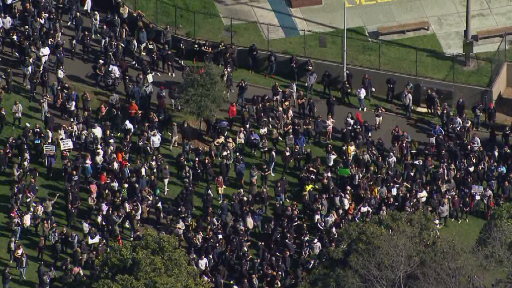 Lockdown protesters in Sydney.