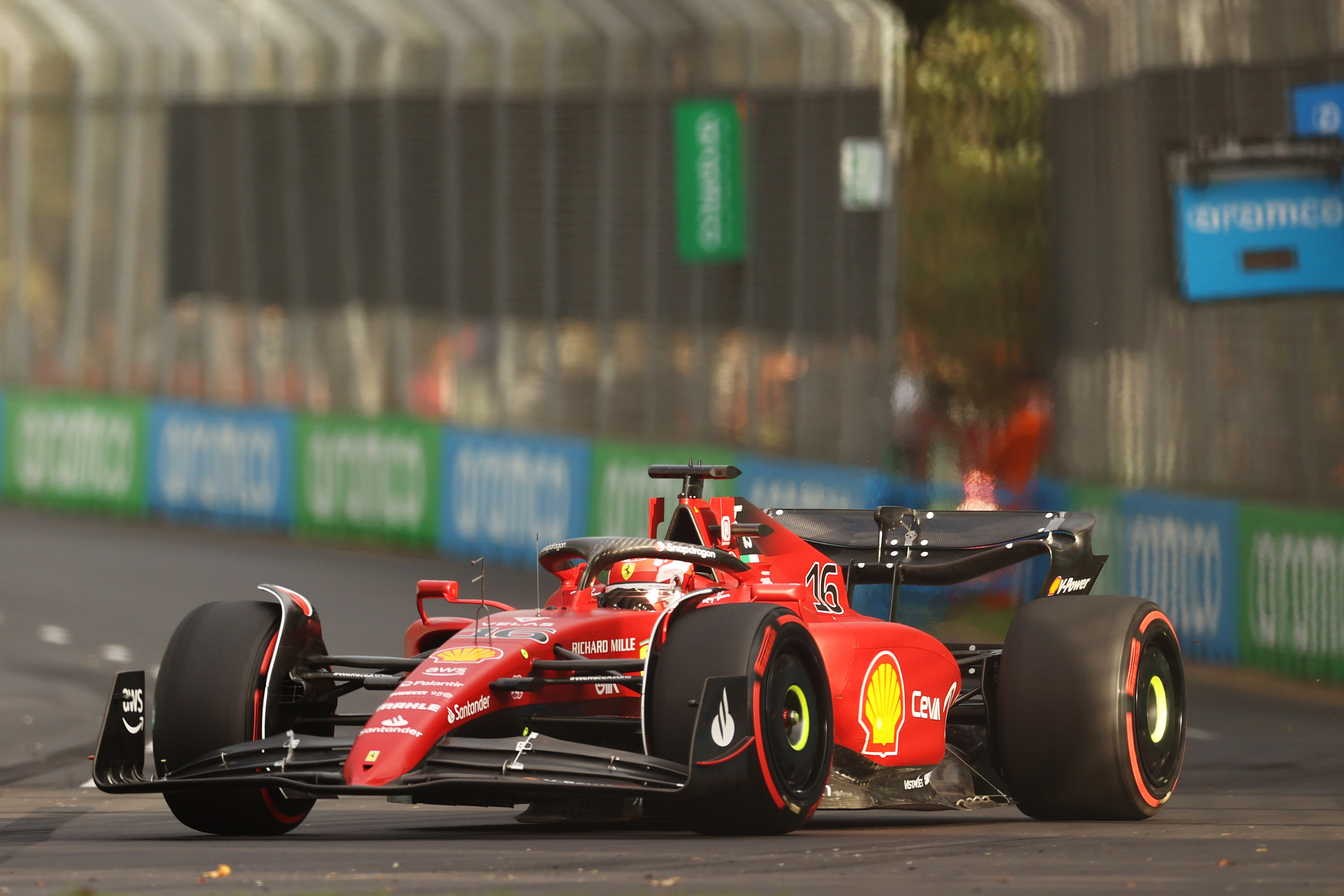 Ferrari's Charles Leclerc on track during practice ahead of the Australian Grand Prix.