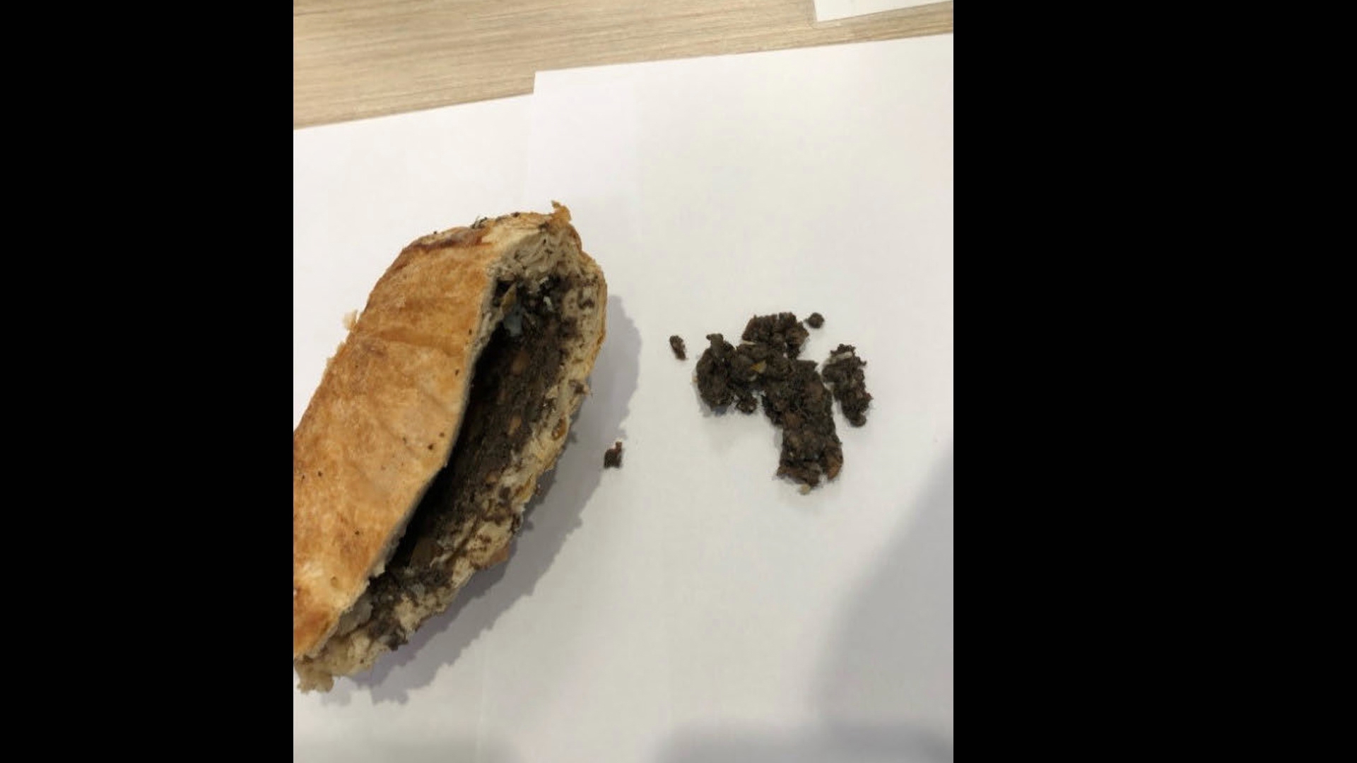 Beef Wellington leftovers, recovered from Erin Patterson's bin and sent to scientists for testing.
