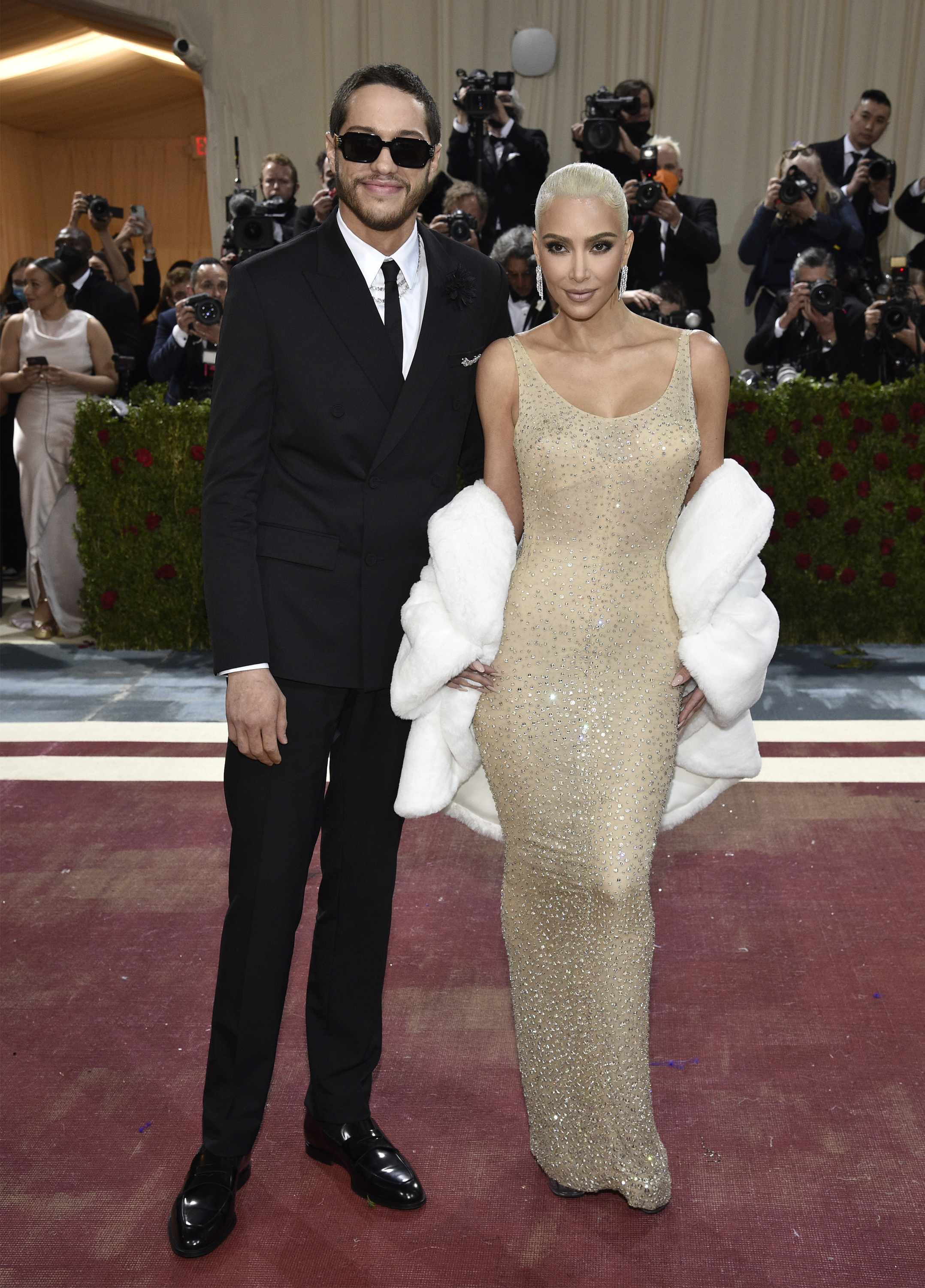 Kim Kardashian, right, and Pete Davidson attend The Metropolitan Museum of Art's Costume Institute benefit gala celebrating the opening of the "In America: An Anthology of Fashion" exhibition on Monday, May 2, 2022, in New York. (Photo by Evan Agostini/Invision/AP)