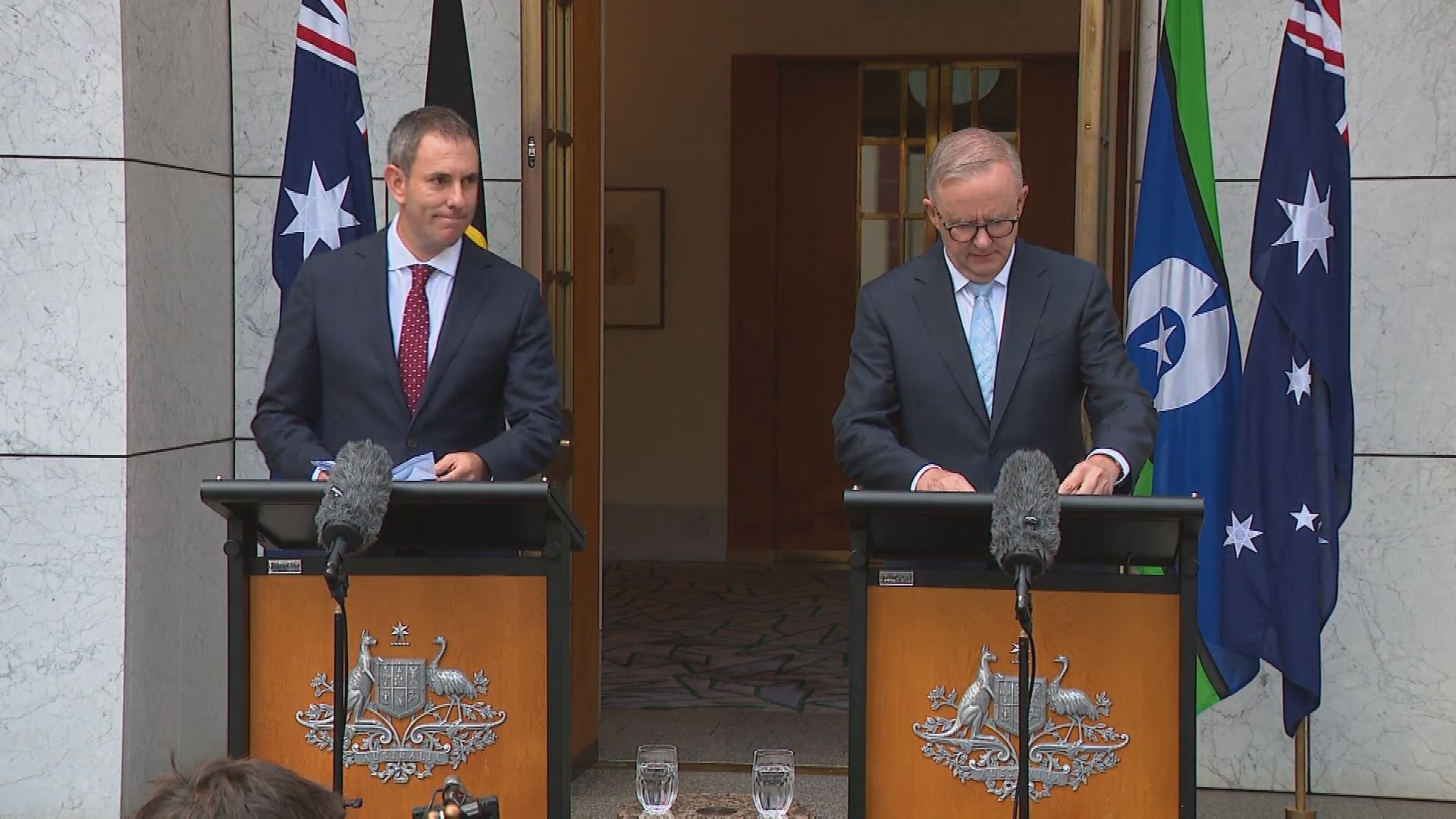 Treasurer Jim Chalmers and Prime Minister Anthony Albanese.