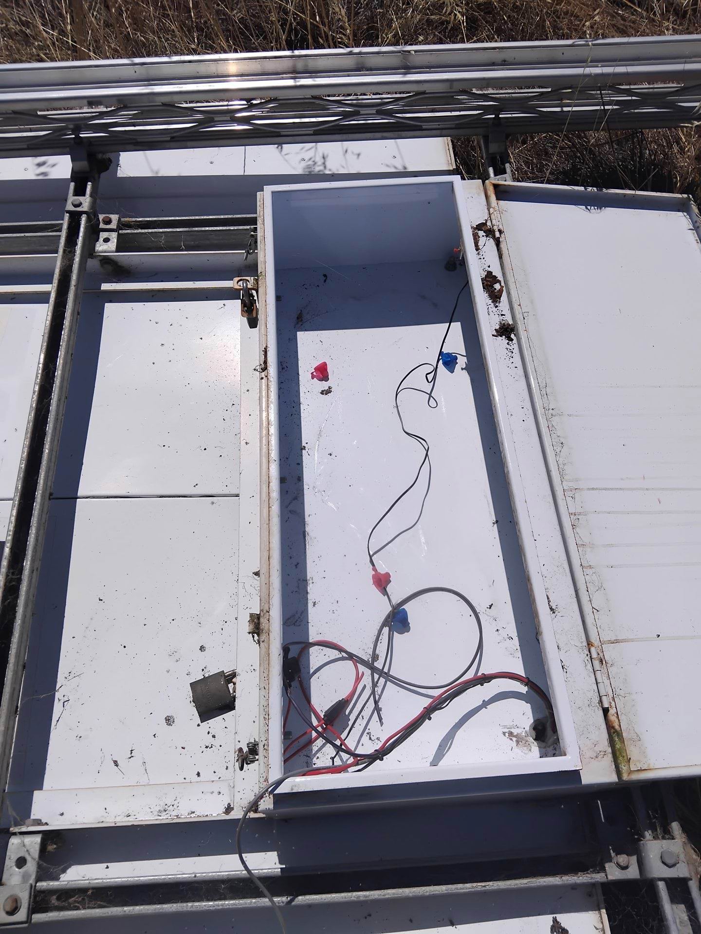 Police said the thieves stole the solar battery from the installation.