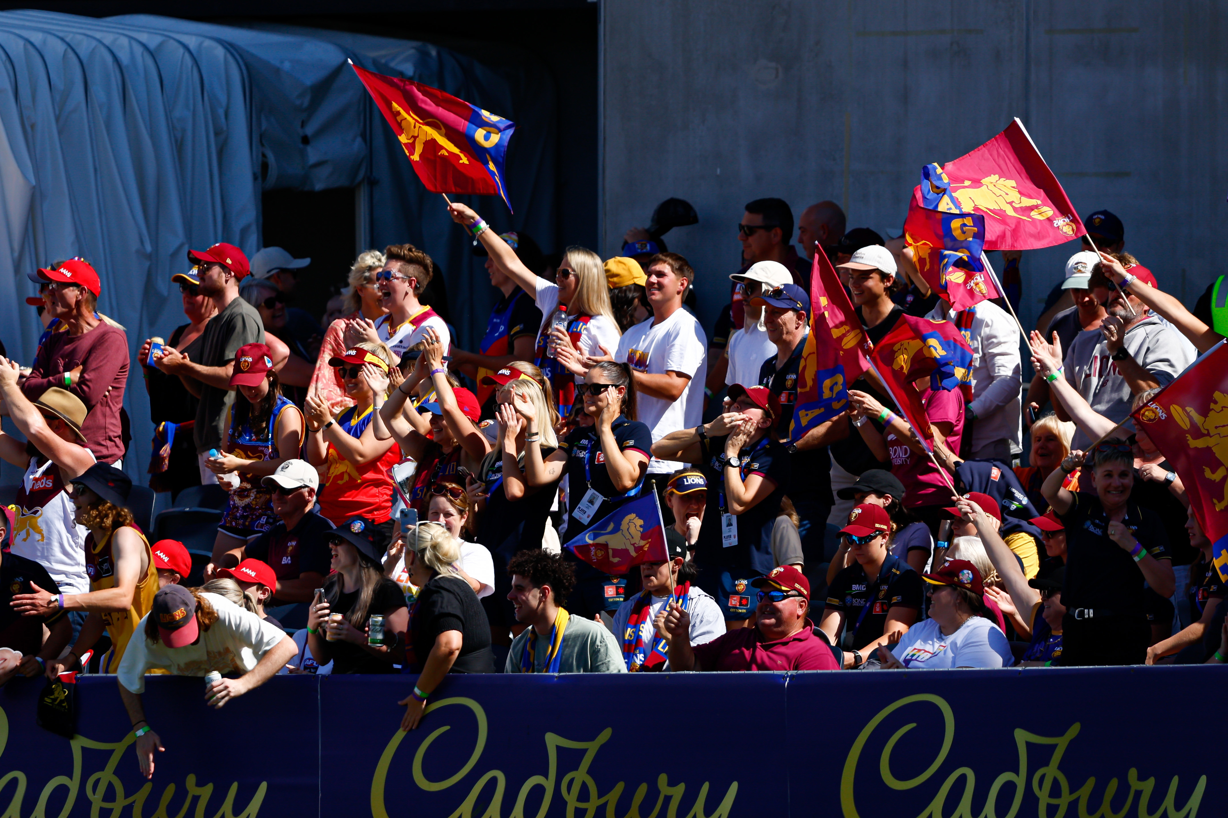 Lions fans at the AFLW Grand Final.