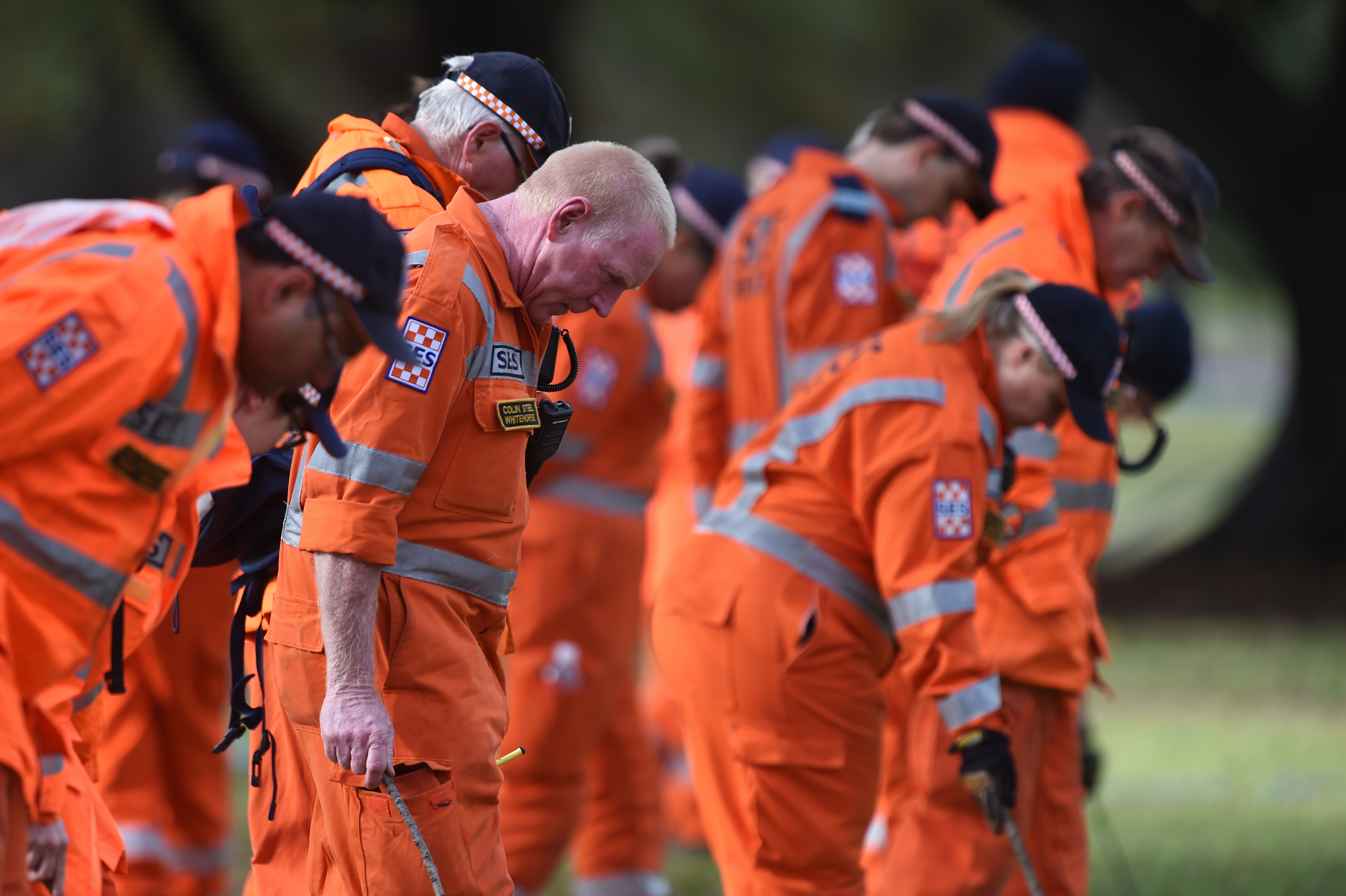 State Emergency Service volunteers performed a line search in Fawkner Park for the guns in 2019.