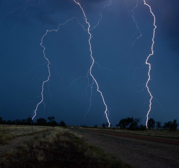 Steve O'Connor captured multiple lightning strikes near Tambo in Queensland. 