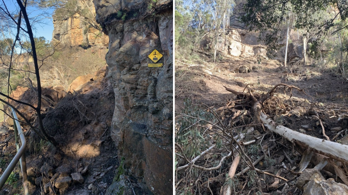 The site of the landslip was five minutes from the beginning of the track. 