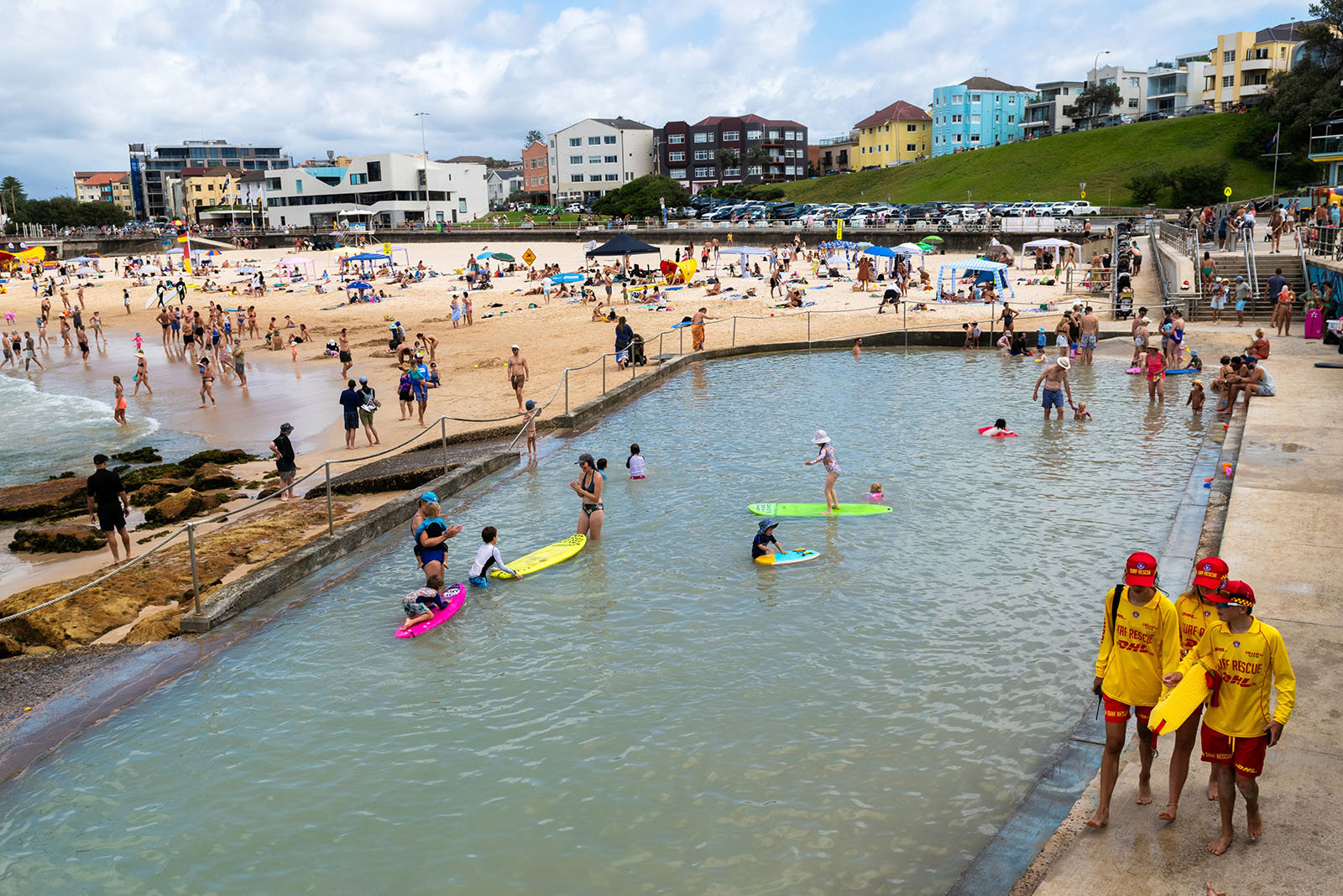 Crowds at Bondi Beach.