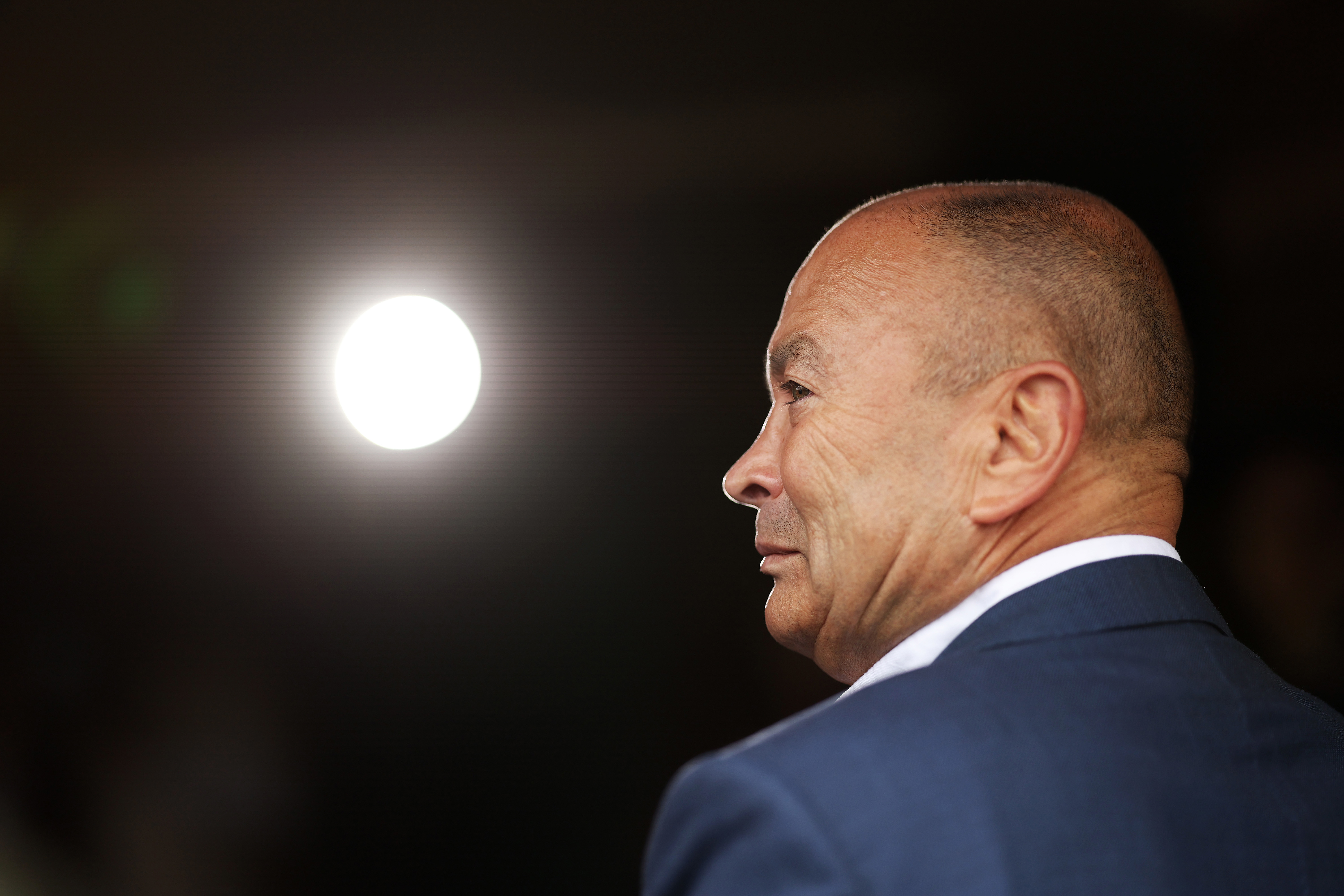 Wallabies coach Eddie Jones speaks to the media at Coogee Oval.