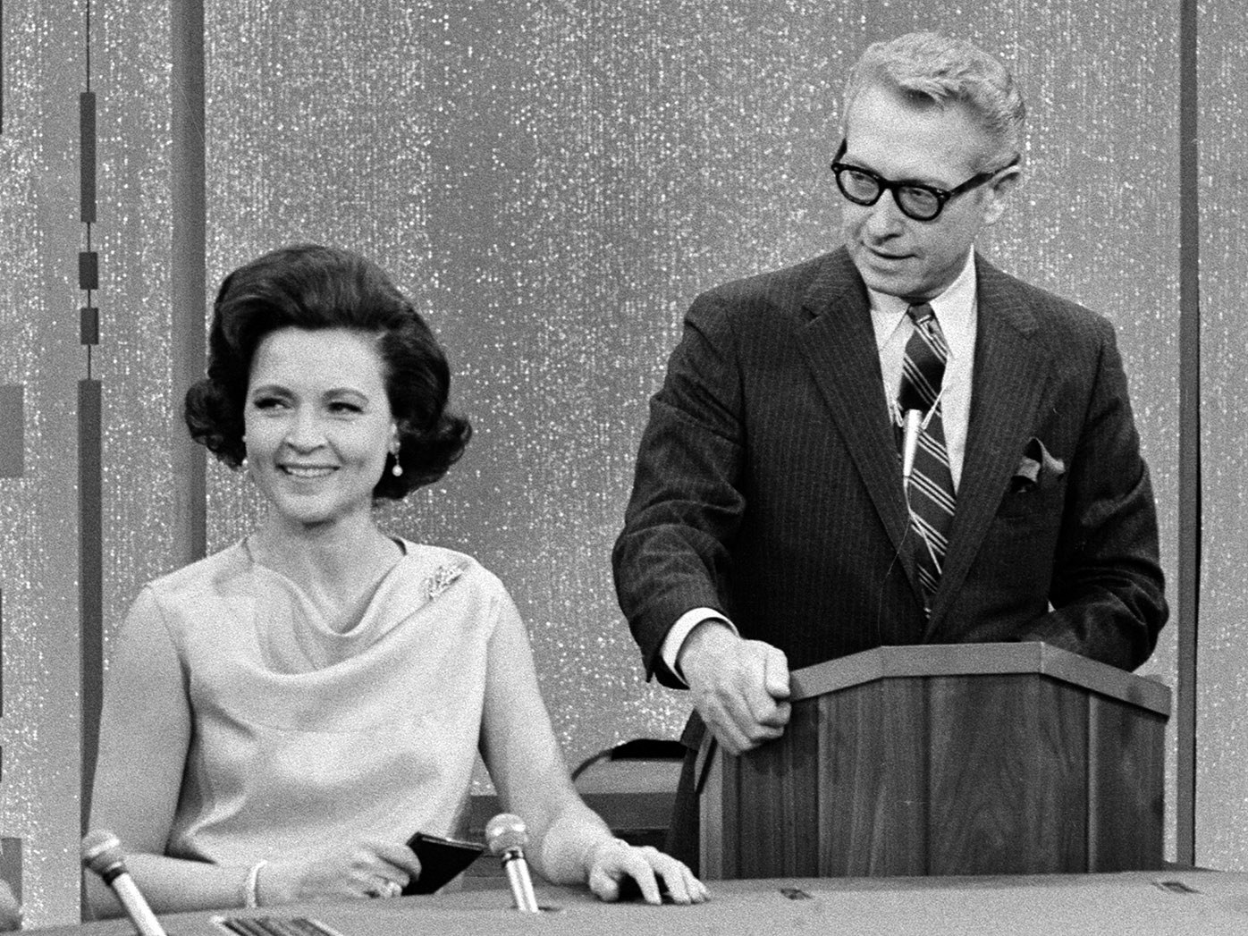 Betty White and Allan Ludden on the gameshow, PASSWORD, 1967. 