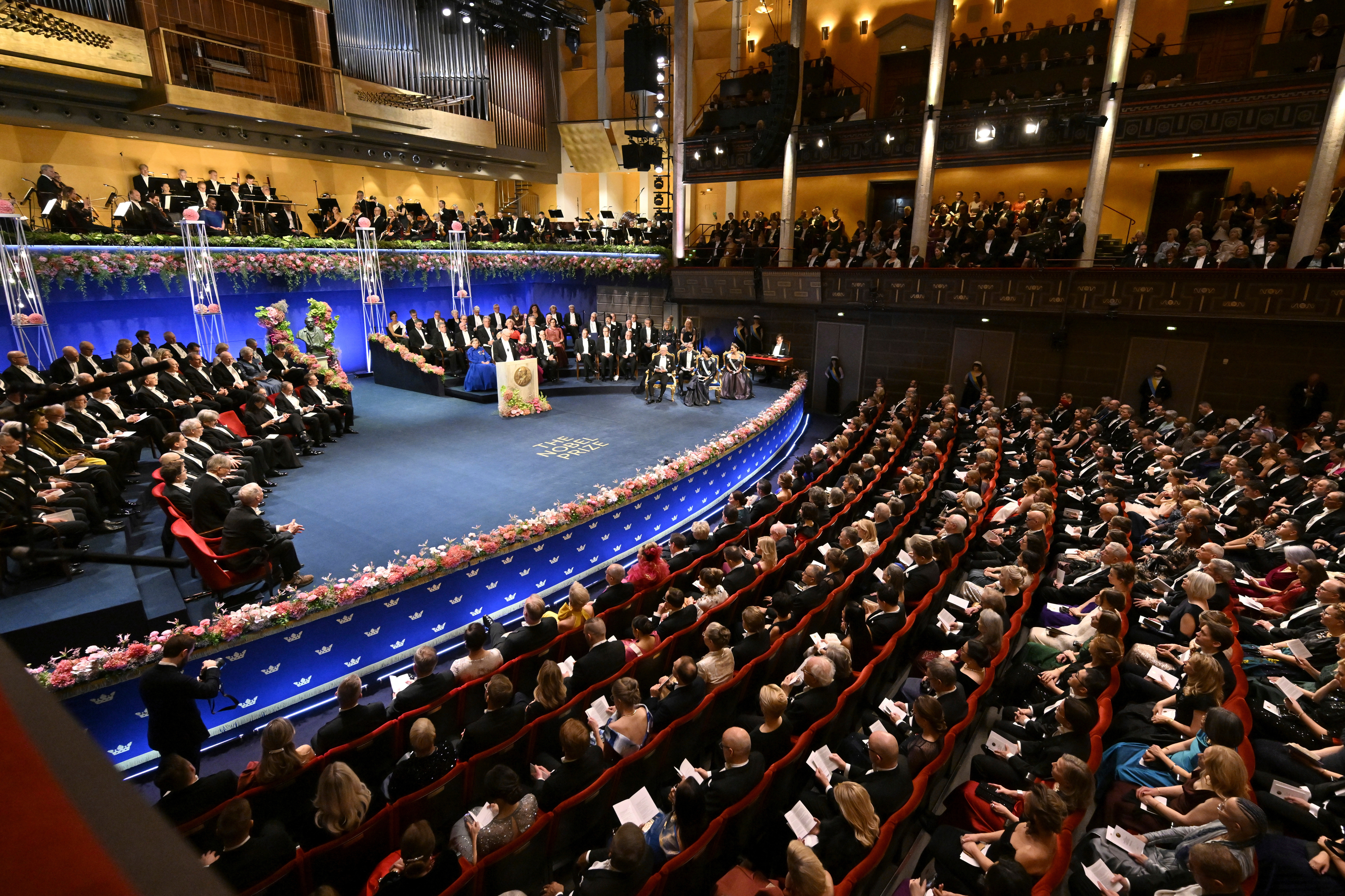 FILE - Guests attend the Nobel Prize ceremony in Stockholm, Dec. 10, 2024. (Jonas Ekstroemer/TT News Agency via AP, File)