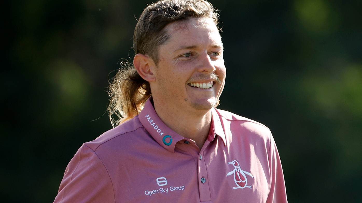 Cameron Smith of Australia reacts after making his putt to win the Sentry Tournament of Champions at the Plantation Course at Kapalua Golf Club.