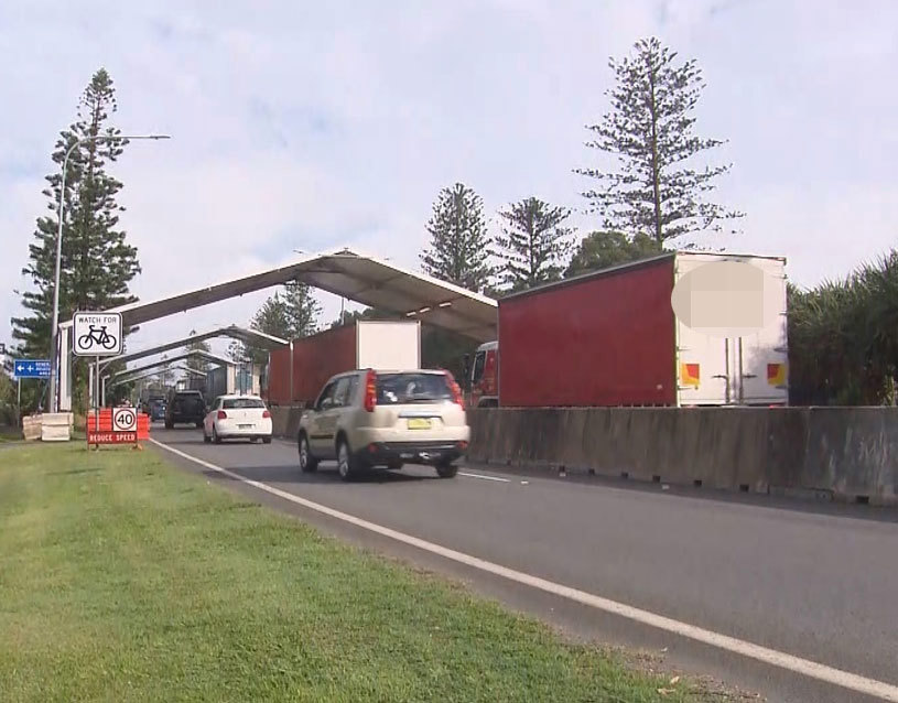 The Tweed Heads border where Mostafa Baluch was captured. No truck pictured was involved in carrying Mr Baluch.