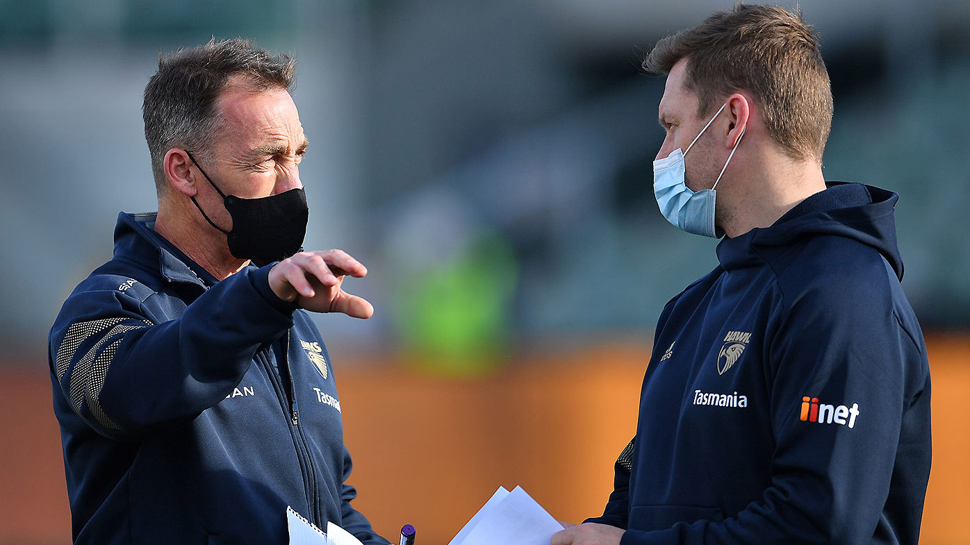 Sam Mitchell and Alastair Clarkson